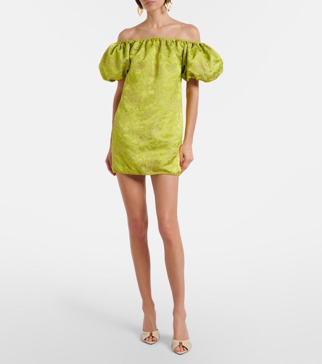 Embroidered duchess satin minidress | Saint Laurent