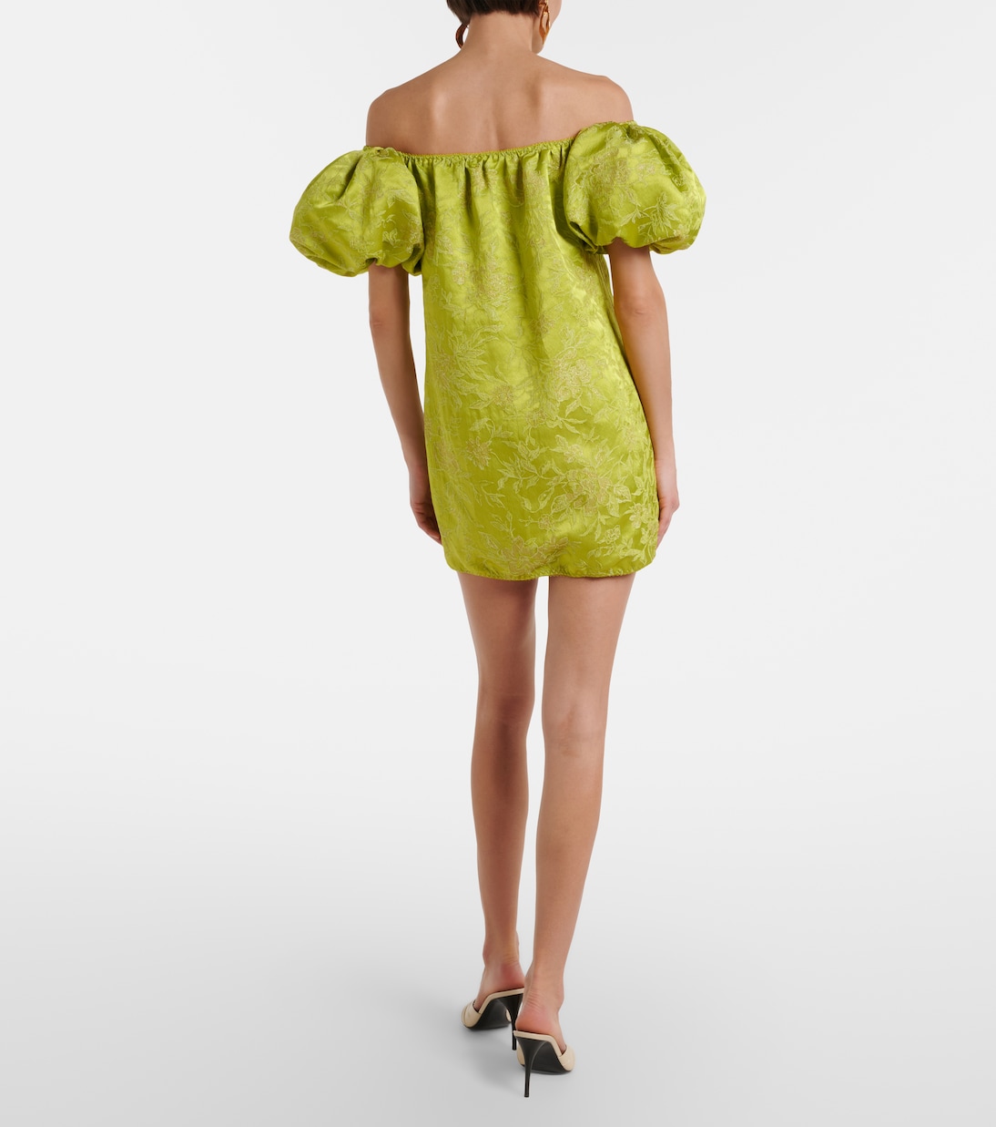 Embroidered duchess satin minidress | Saint Laurent