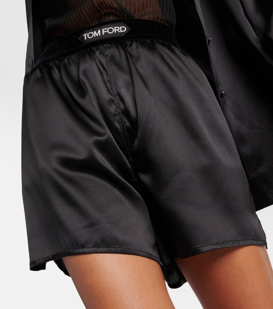 Short à taille haute en soie mélangée | Tom Ford