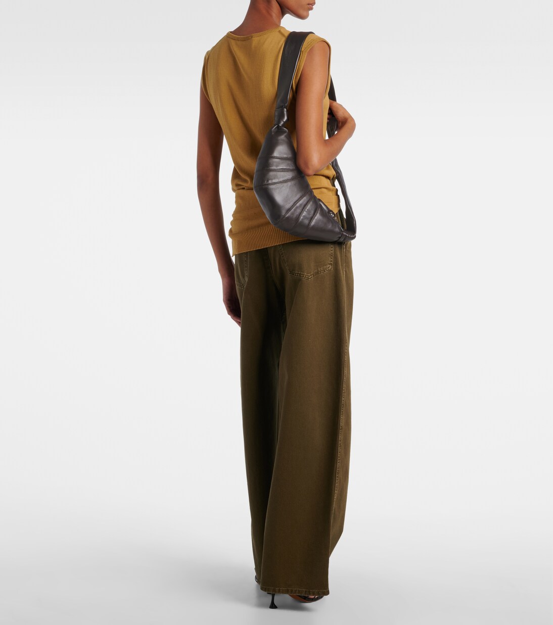Croissant Small leather shoulder bag | Lemaire