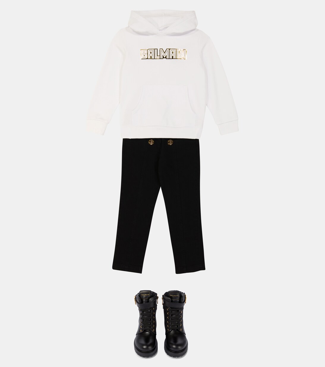 Sudadera con capucha de algodón con logo | Balmain Kids