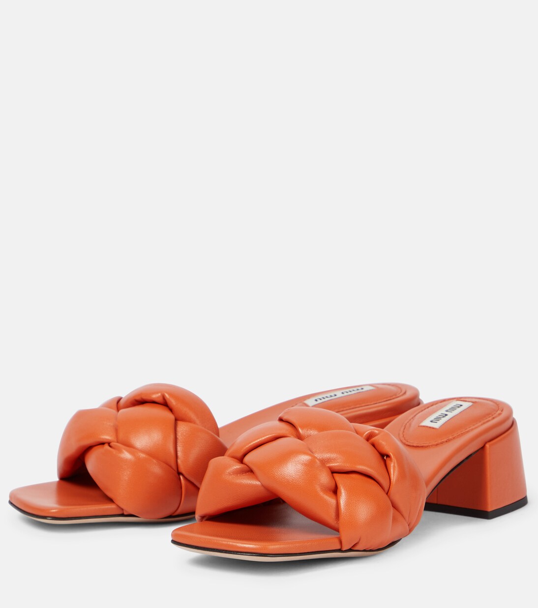 Pantoletten aus Leder | Miu Miu