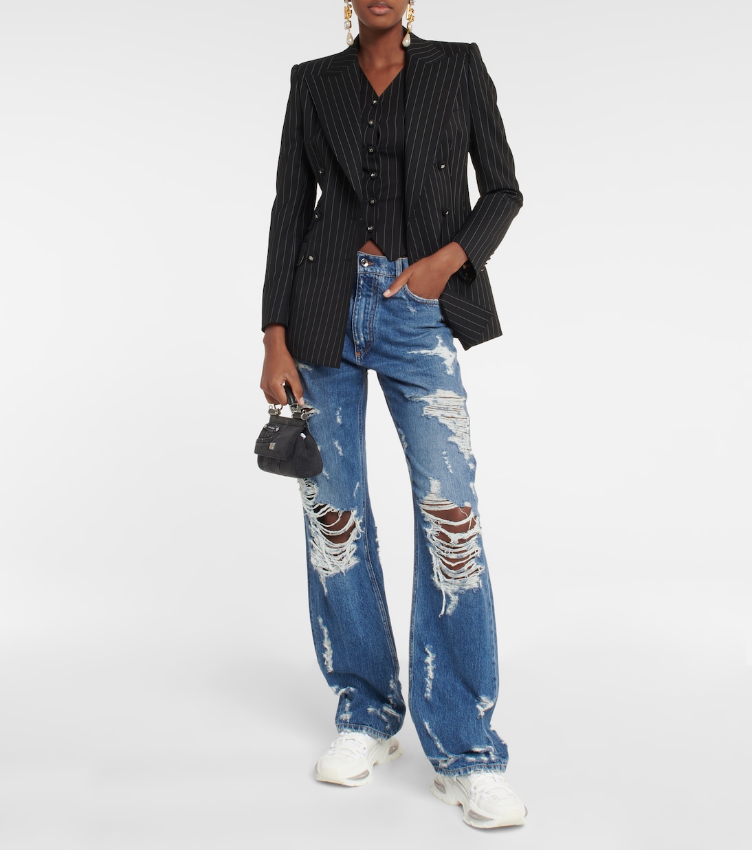 Airmaster suede-trimmed sneakers | Dolce&Gabbana