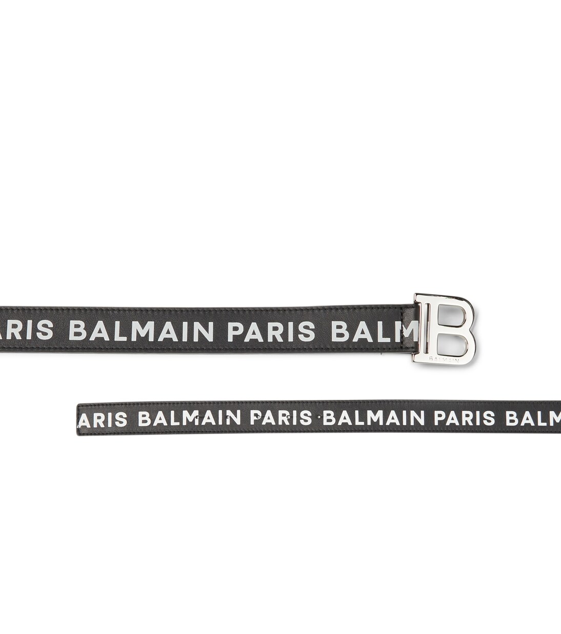 Logo printed leather belt | Balmain Kids