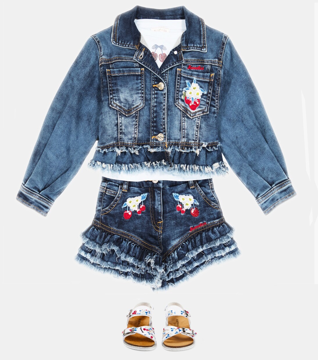 Embroidered denim jacket | Monnalisa