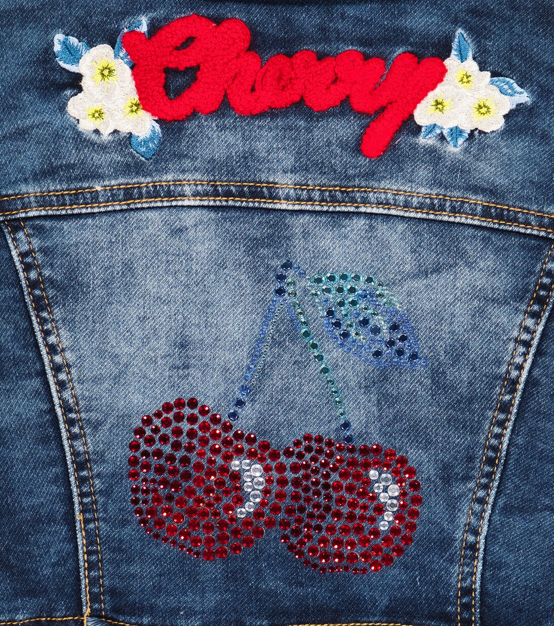 Embroidered denim jacket | Monnalisa