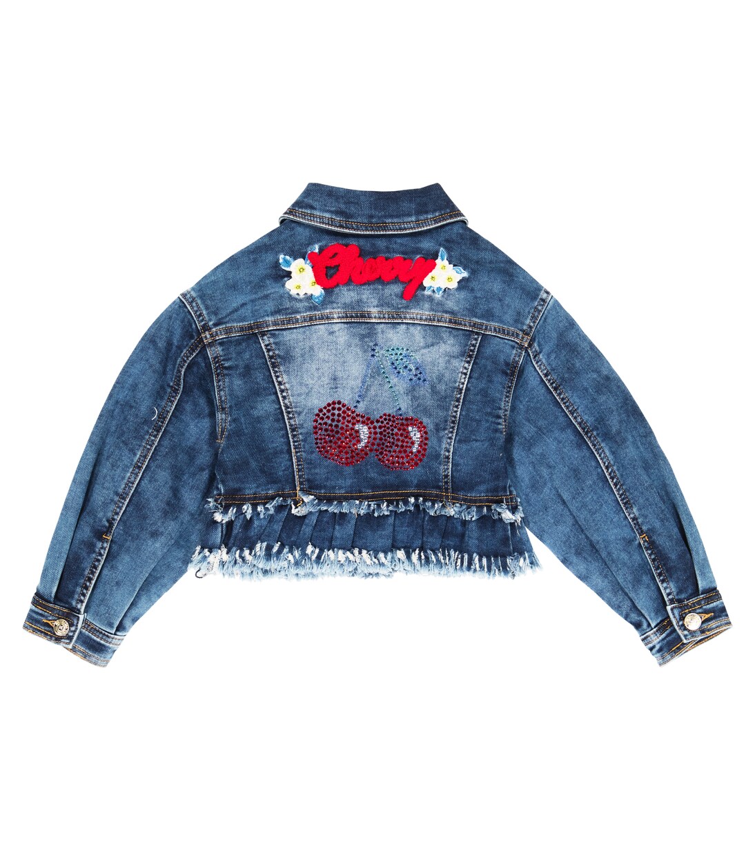 Embroidered denim jacket | Monnalisa