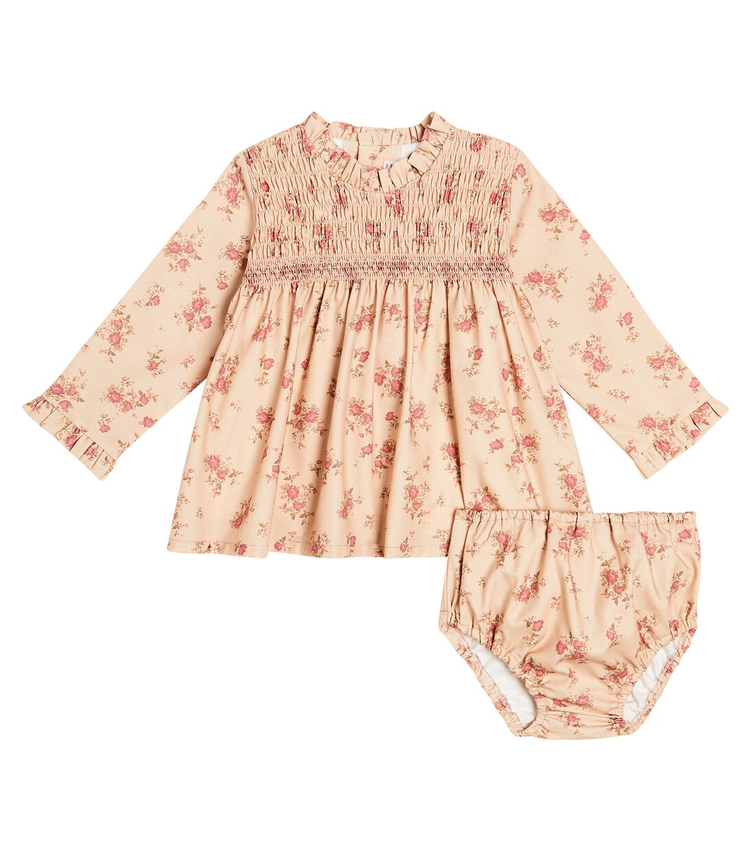 Baby Ivina floral cotton dress and bloomers set | La Coqueta