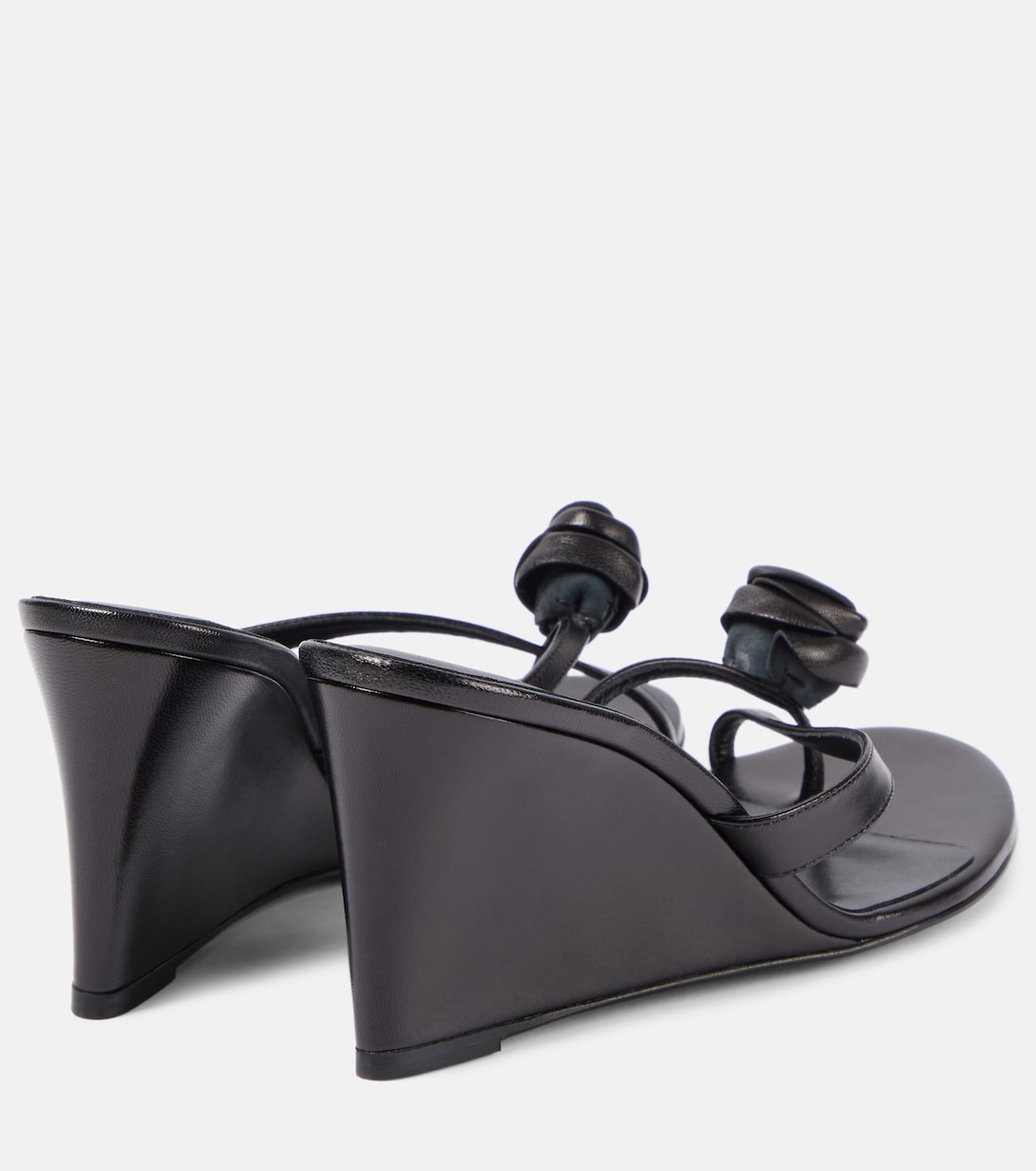 花卉贴花皮革坡跟穆勒鞋 | Magda Butrym