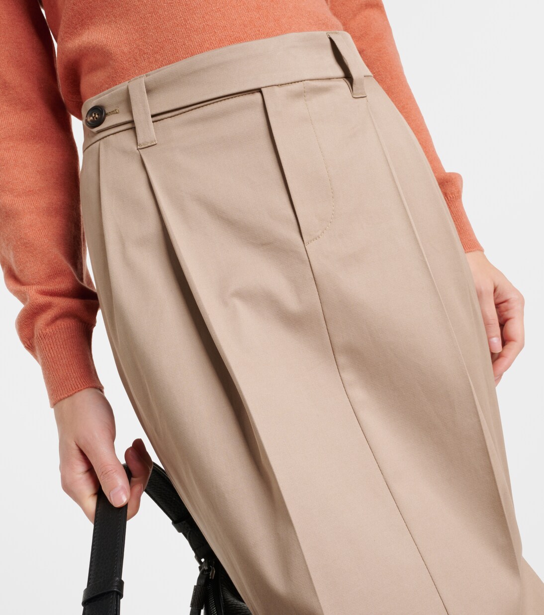 تنورة طويلة بليسيه من القطن المخلوط | Brunello Cucinelli