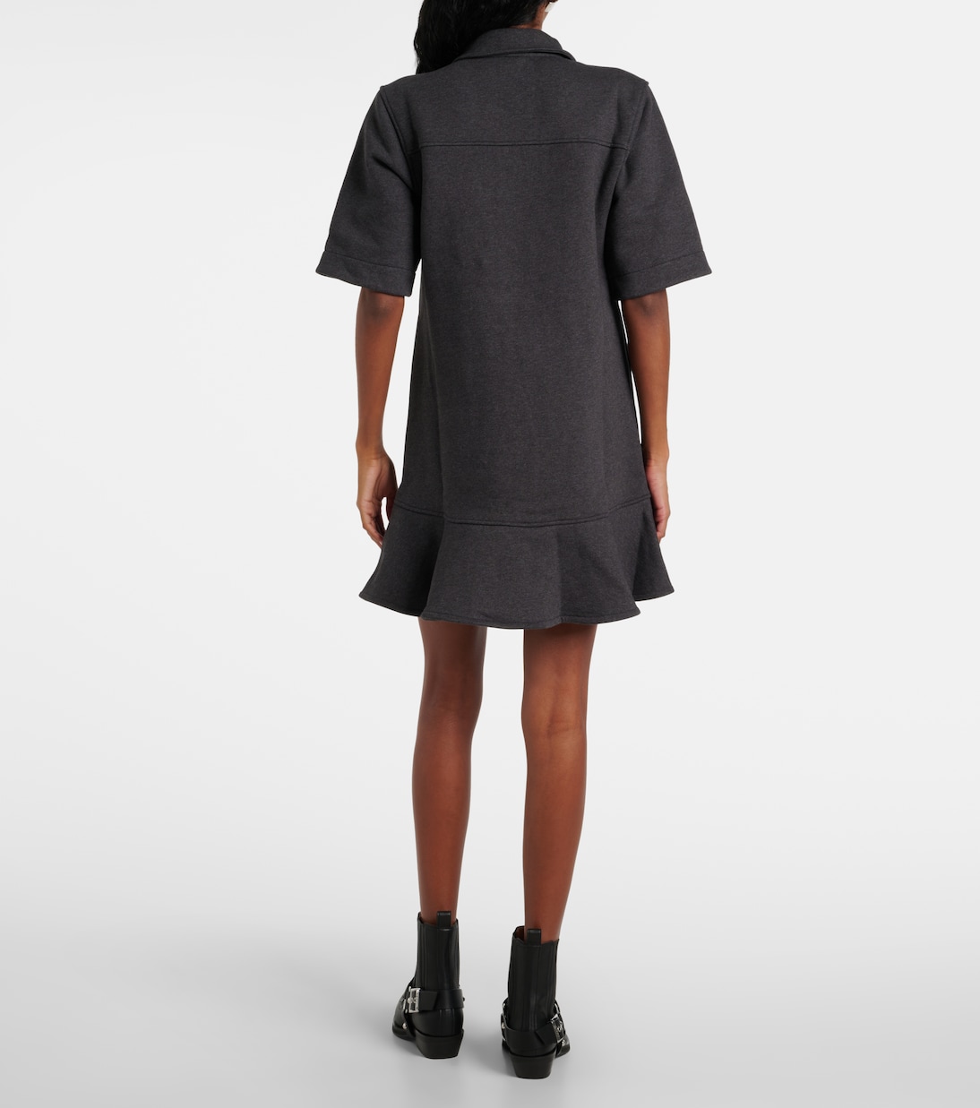 Striped cotton polo dress | Ganni