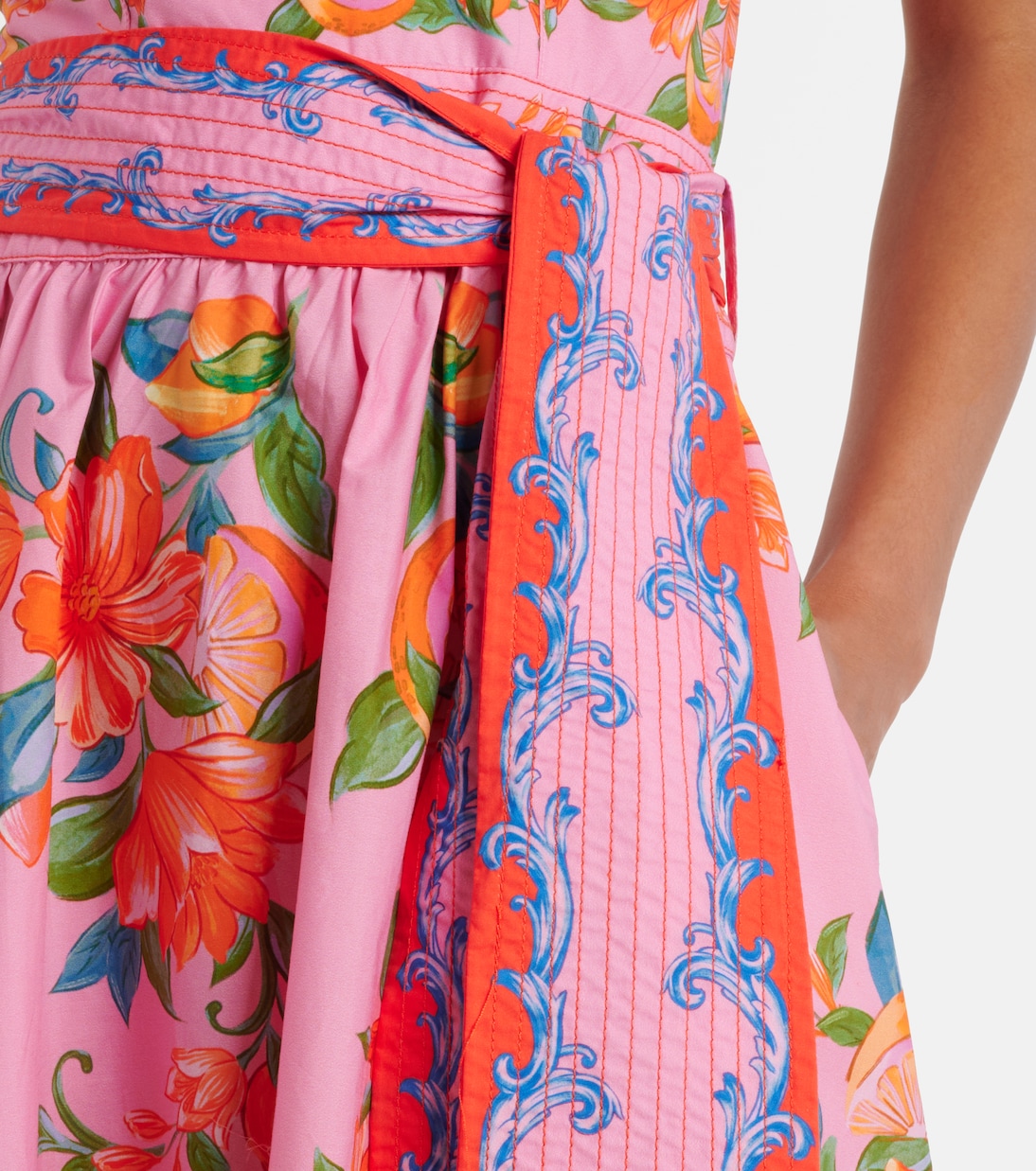 Robe midi Sicily Flowers en coton | Farm Rio