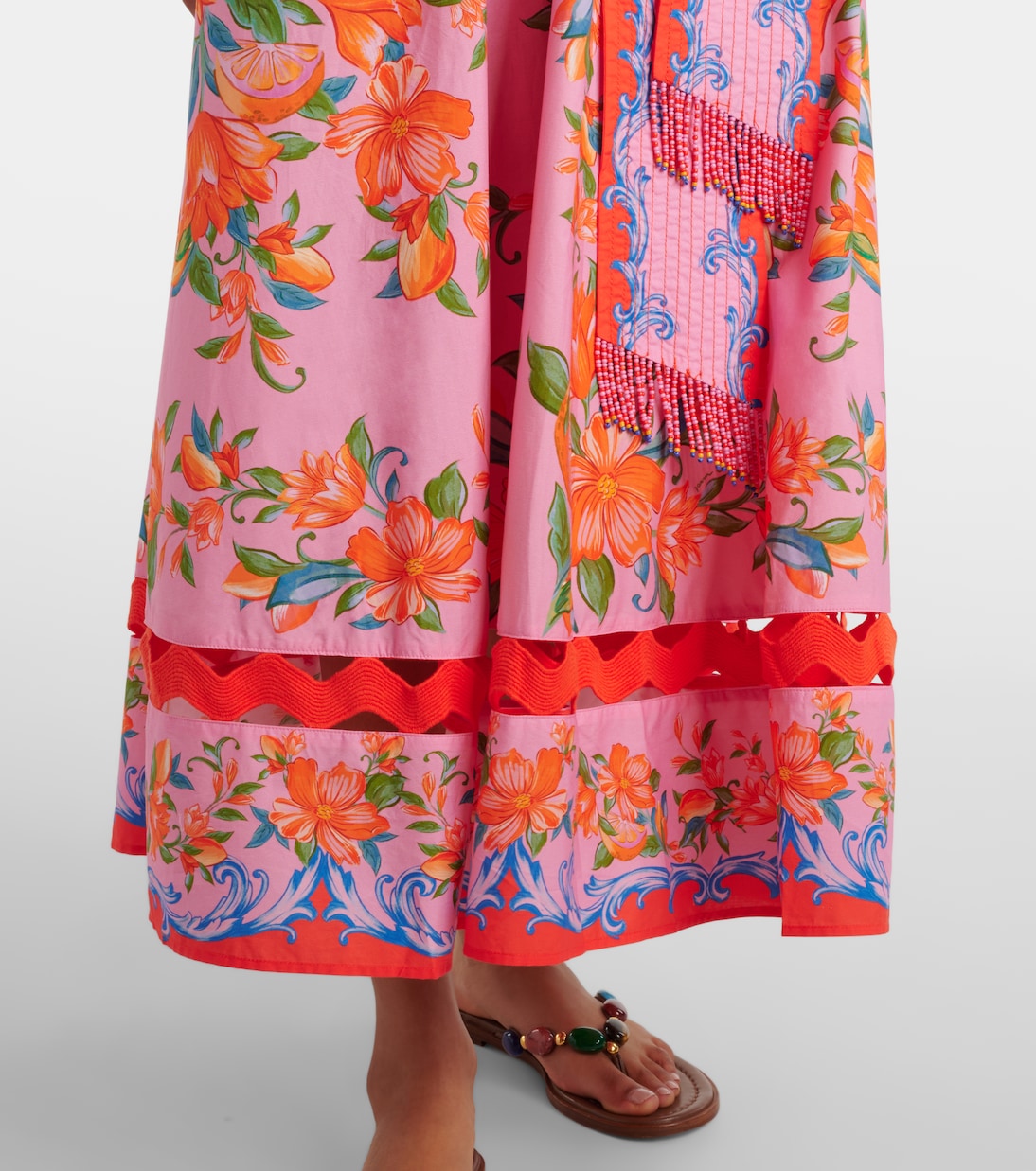 Robe midi Sicily Flowers en coton | Farm Rio