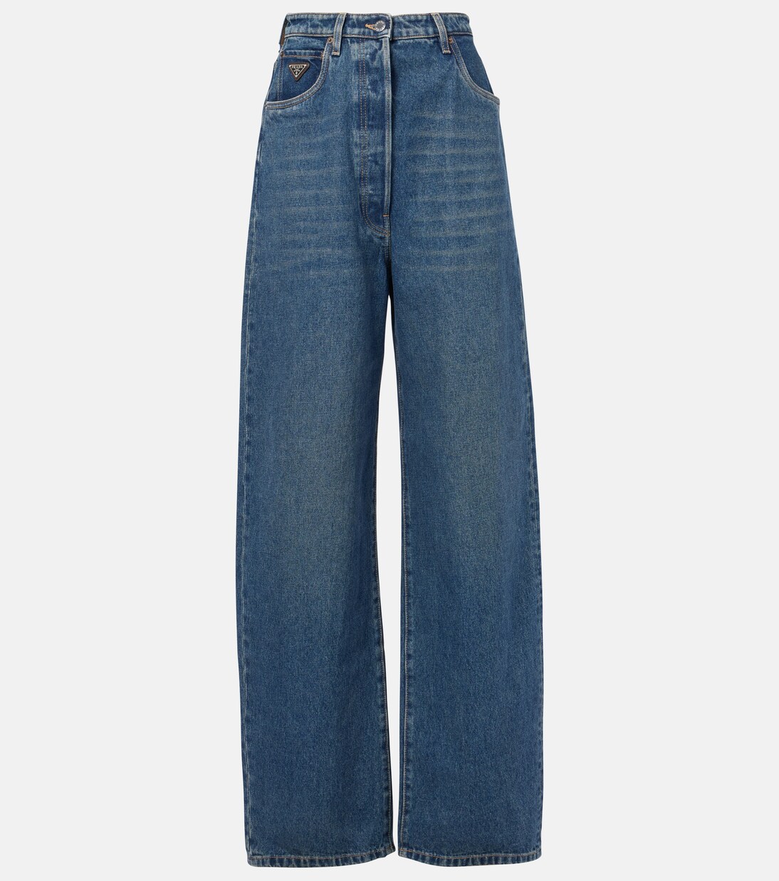 High-rise wide-leg jeans | Prada