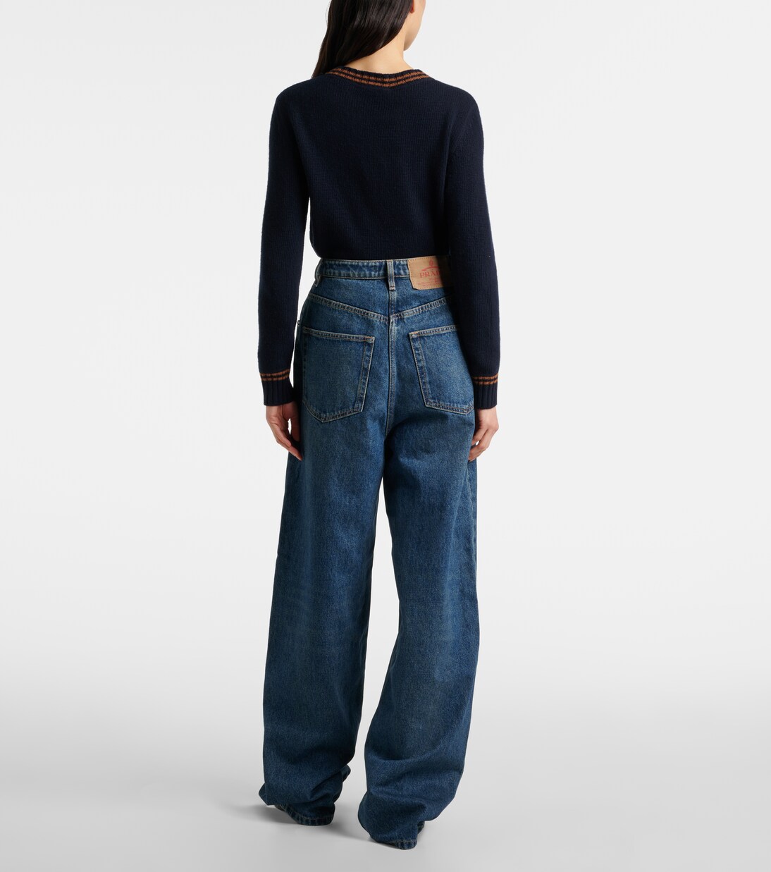 High-rise wide-leg jeans | Prada