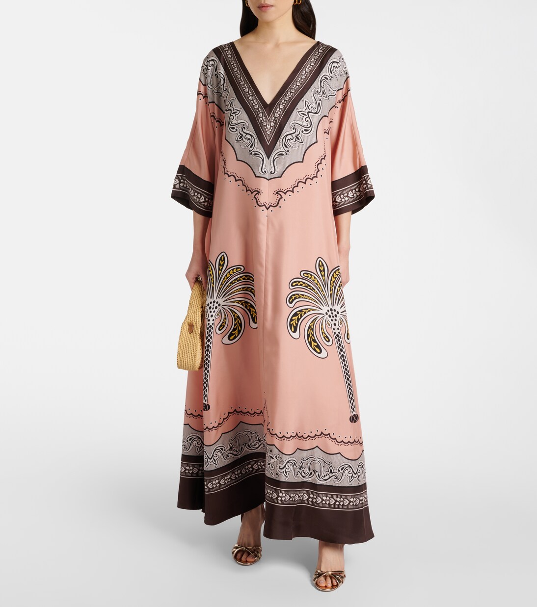 Muumuu printed silk twill maxi dress | La DoubleJ