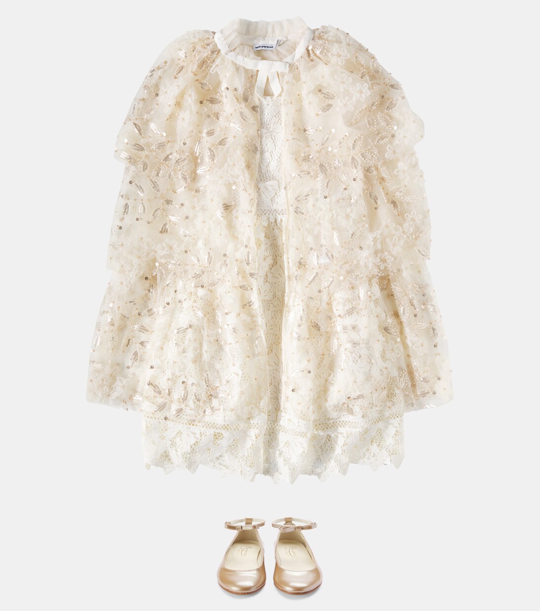 Bow lace dress | Self-Portrait Kids