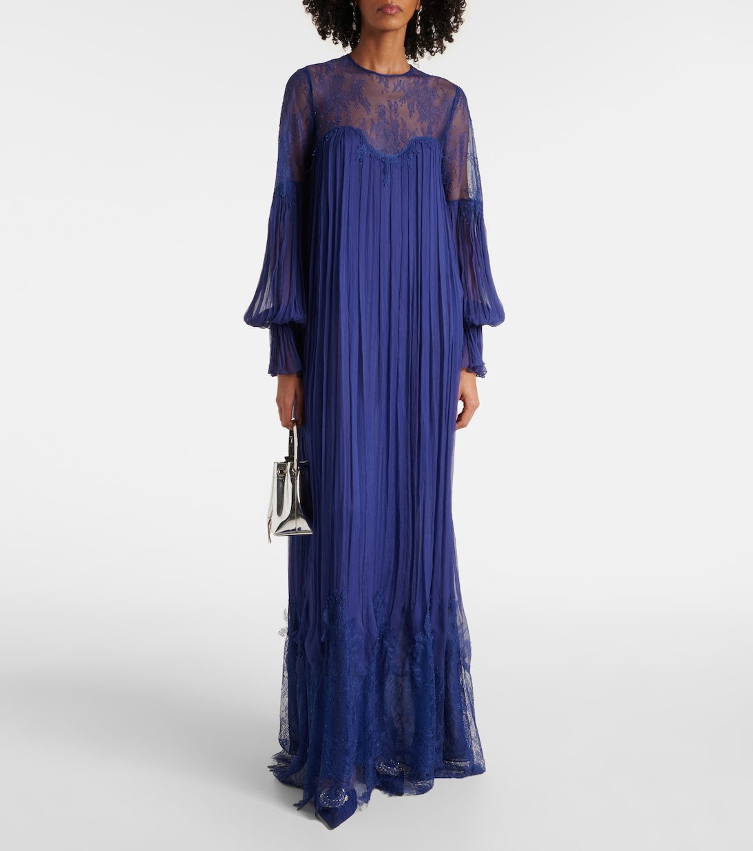 Robe longue Renia en dentelle | Costarellos