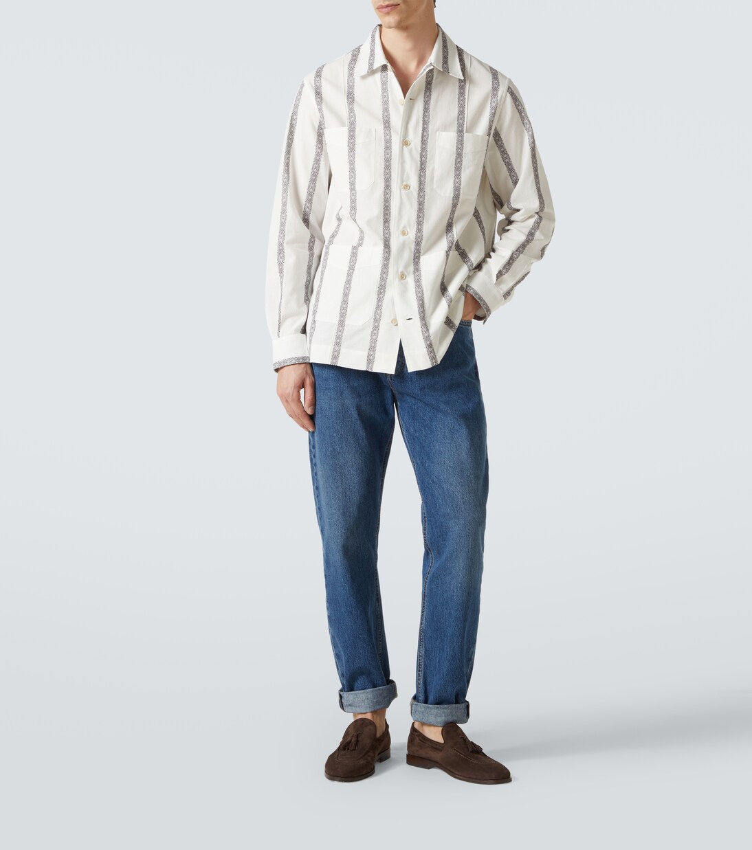 Camisa de algodón a rayas | Brunello Cucinelli