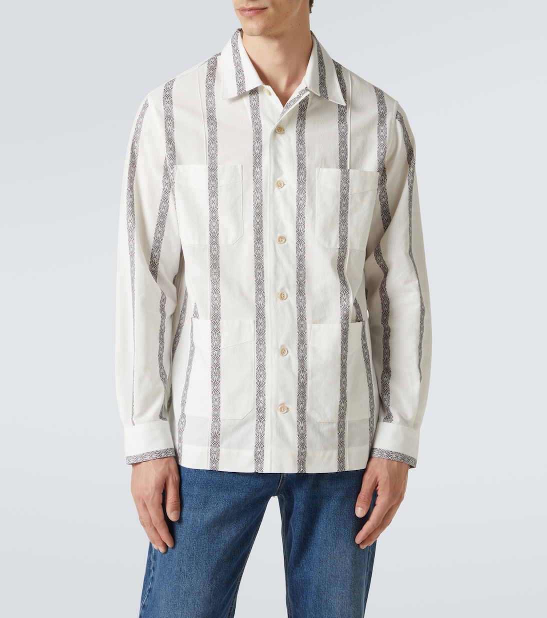 Camisa de algodón a rayas | Brunello Cucinelli