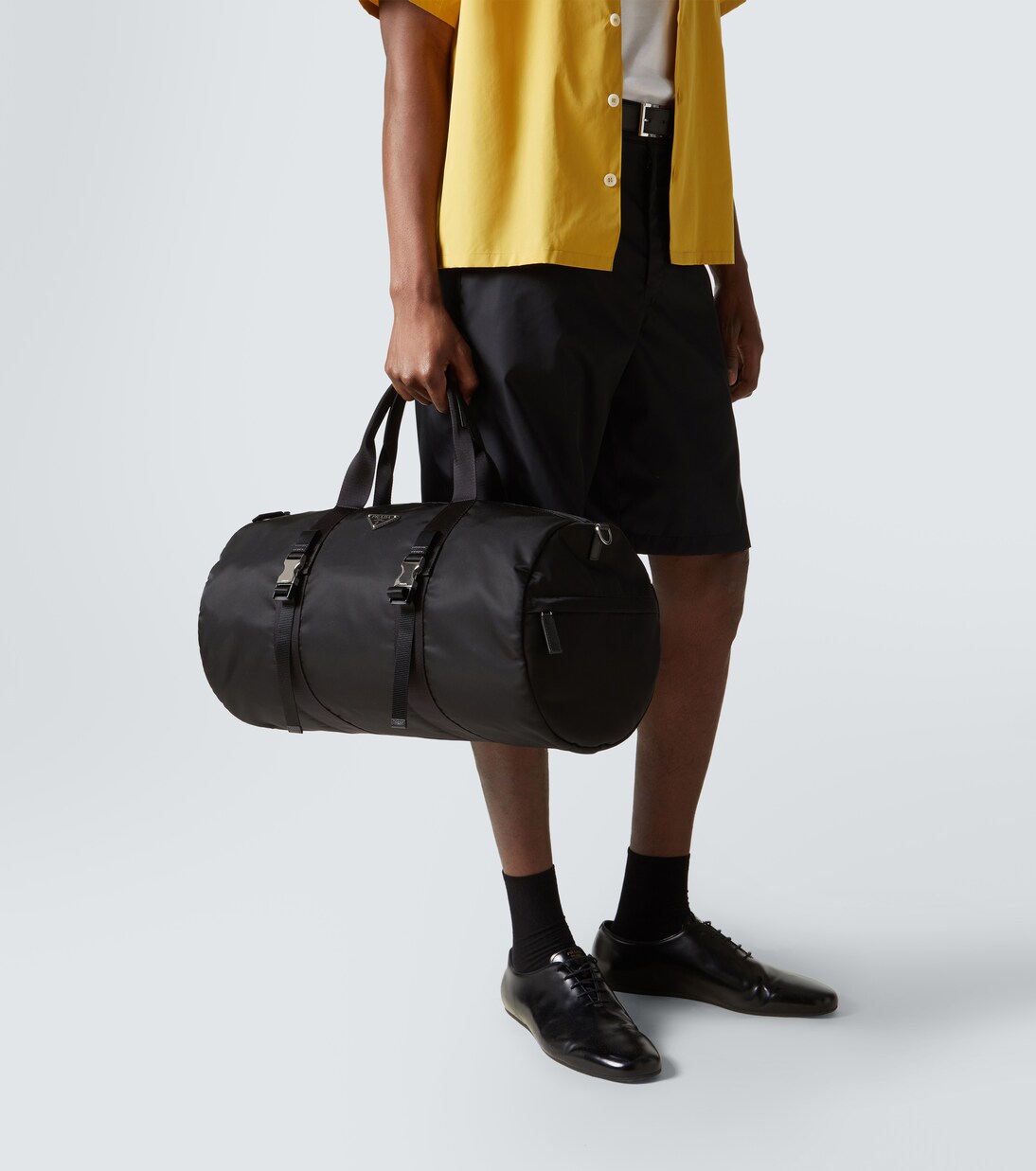 Re-Nylon leather-trimmed duffel bag | Prada