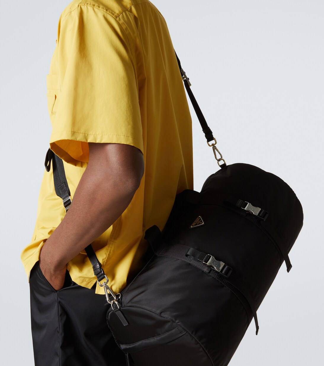 Re-Nylon leather-trimmed duffel bag | Prada