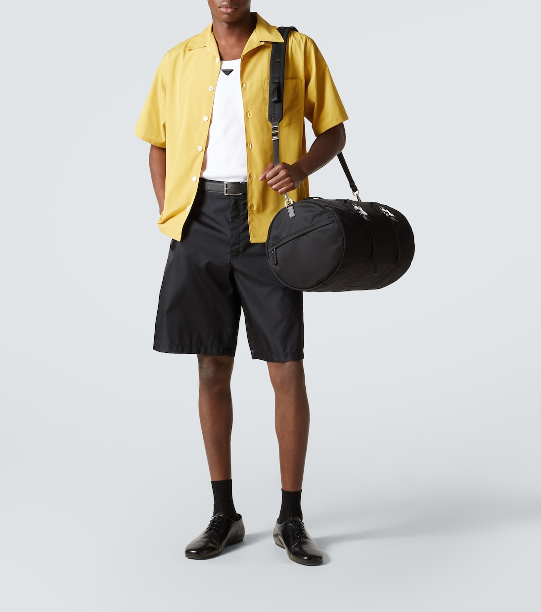 Re-Nylon leather-trimmed duffel bag | Prada