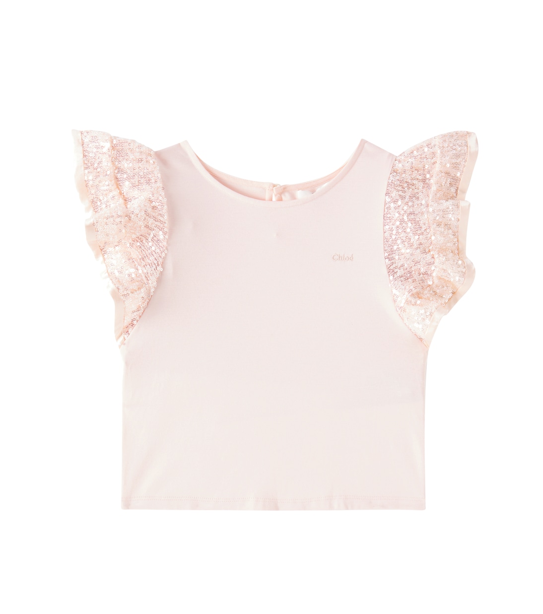 Sequined cotton jersey top | Chloé Kids