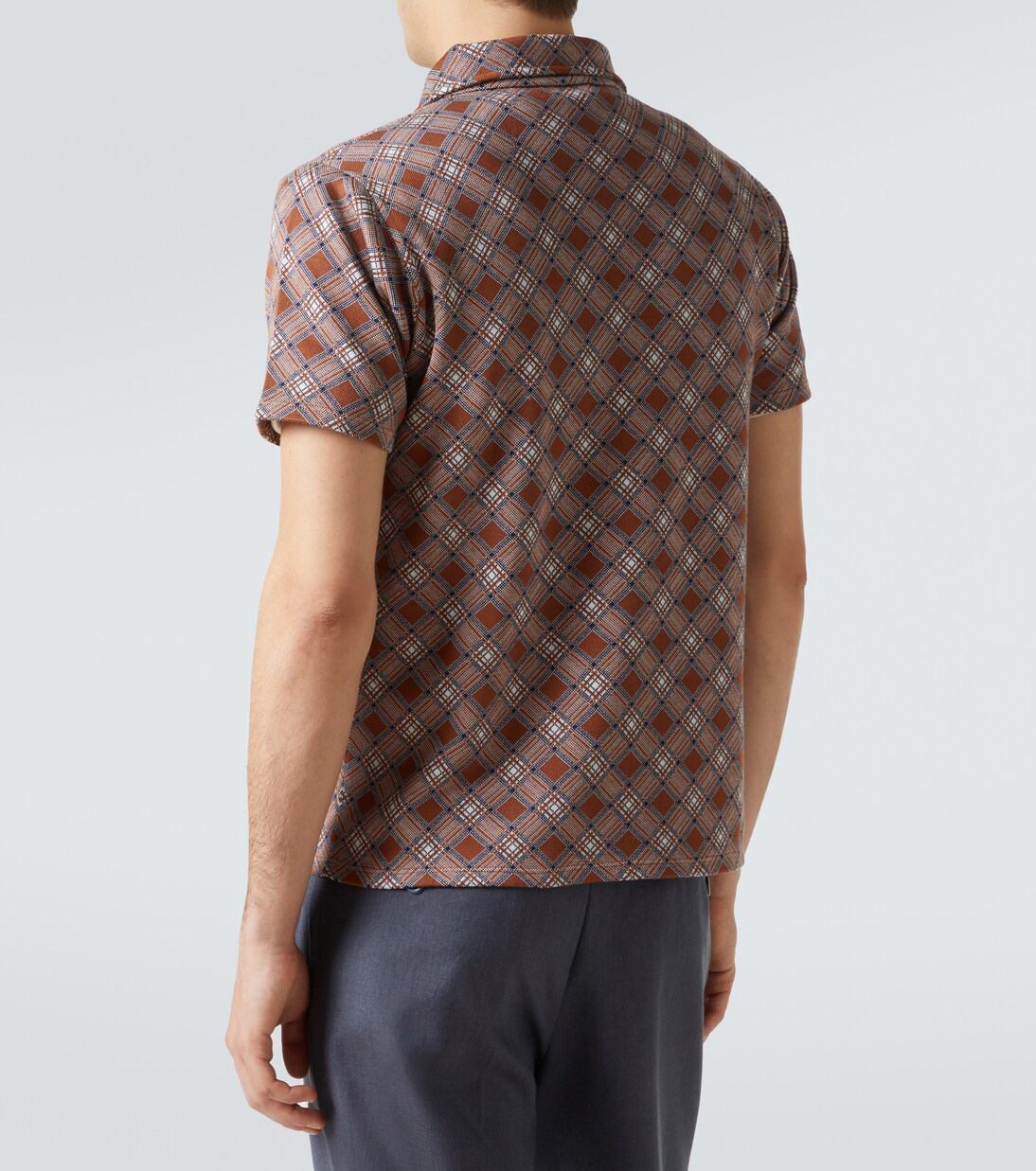 Jacquard silk piqué polo shirt | Miu Miu