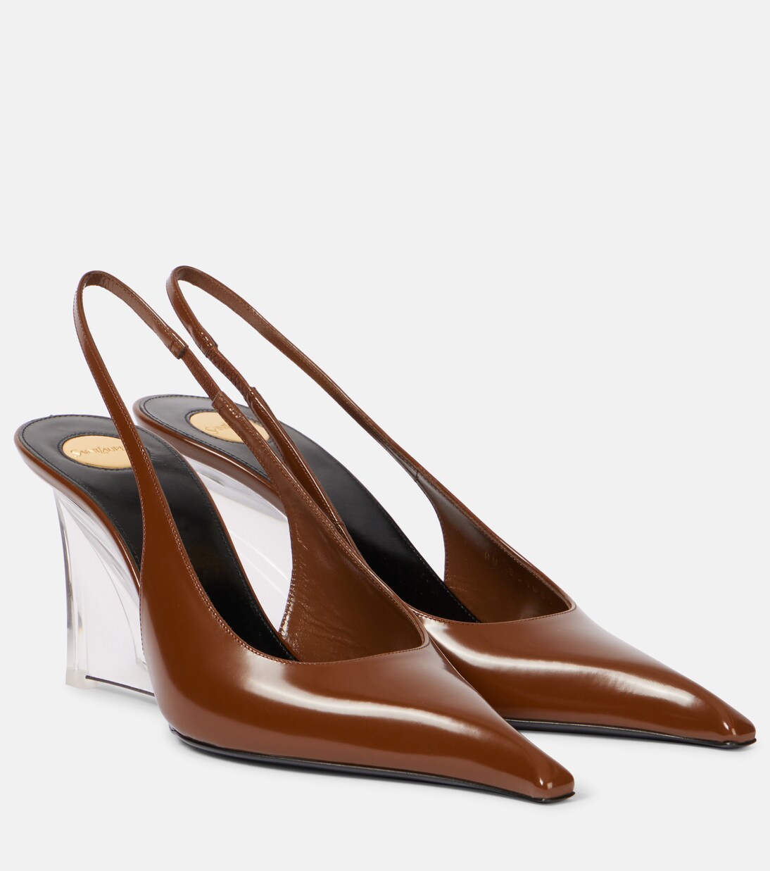 Slingback-Wedges Miller 80 aus Leder | Saint Laurent