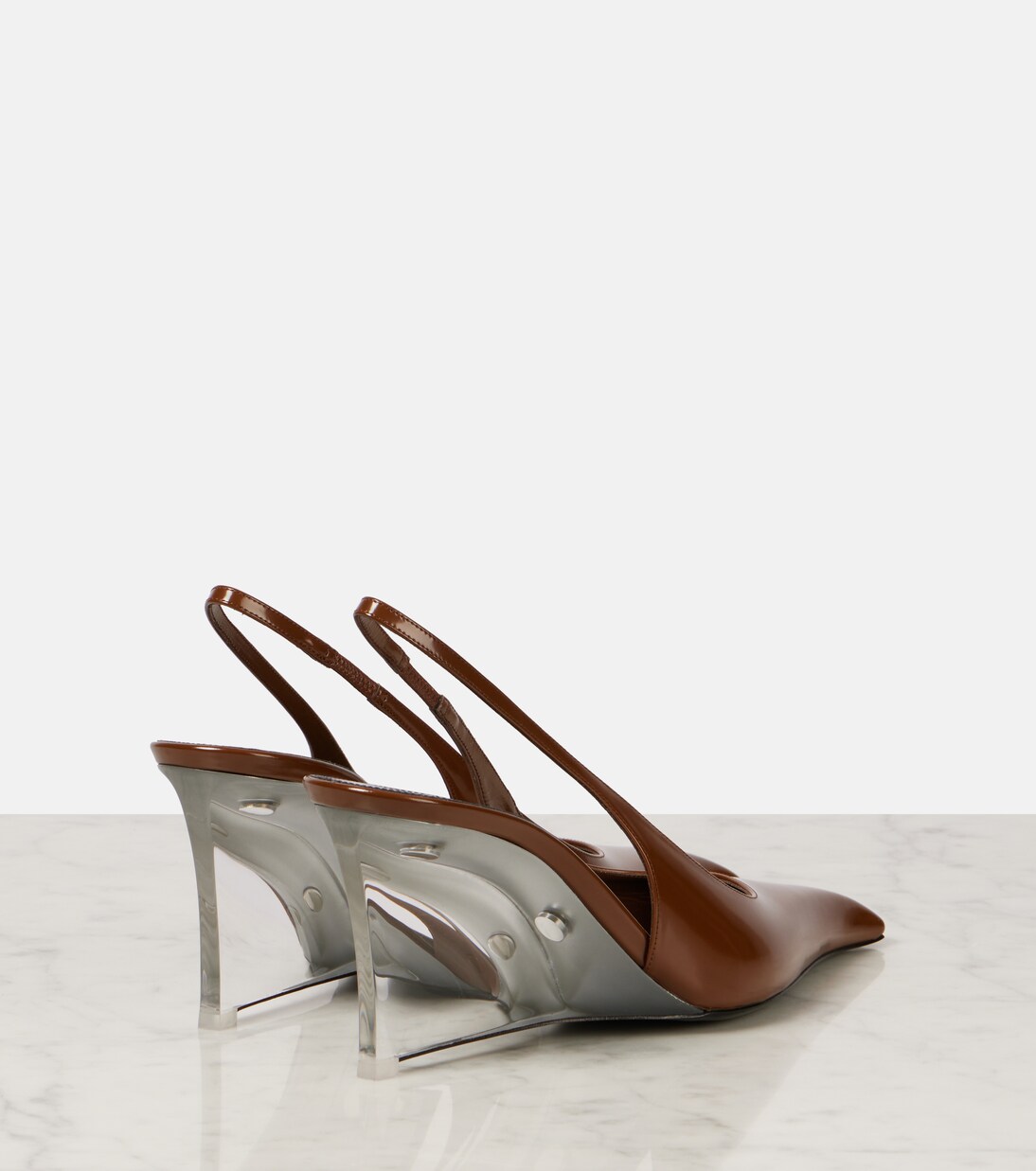 Slingback-Wedges Miller 80 aus Leder | Saint Laurent