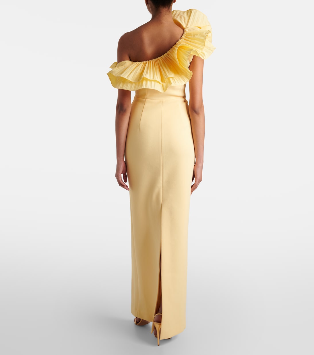 Robe longue Lulu asymétrique en crêpe | Rebecca Vallance