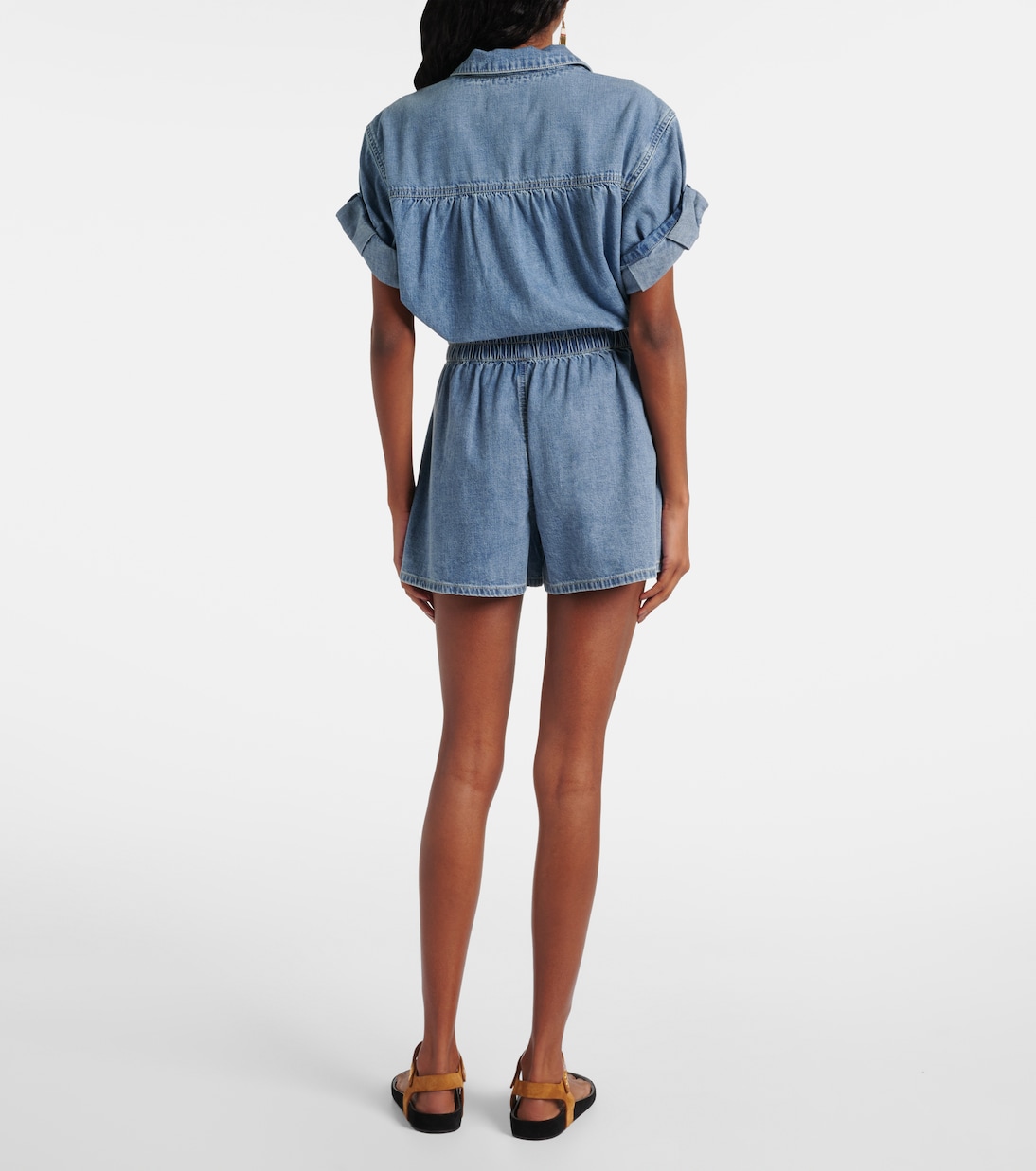 Shorts Wilder de denim de tiro alto | Veronica Beard