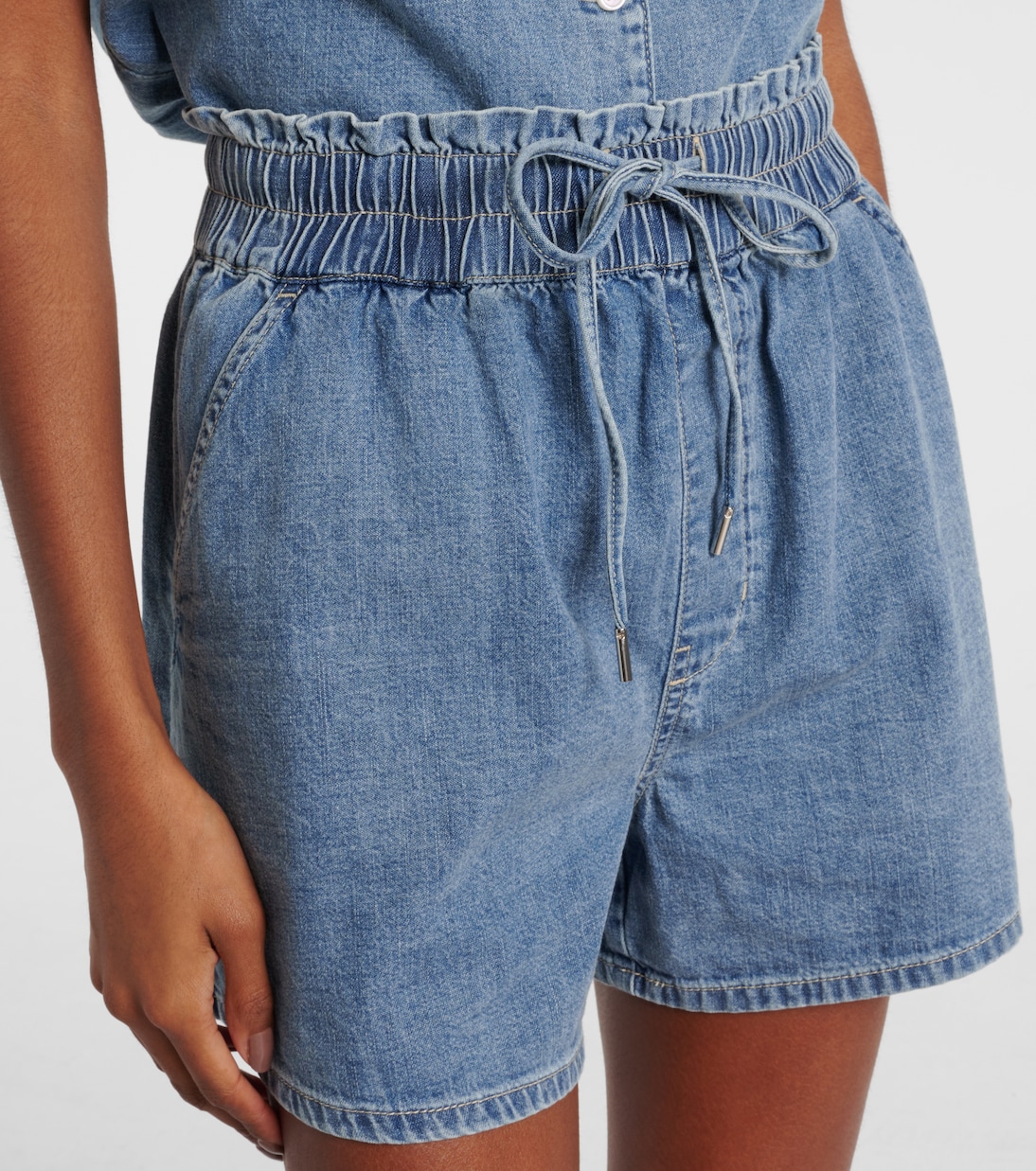Shorts Wilder de denim de tiro alto | Veronica Beard