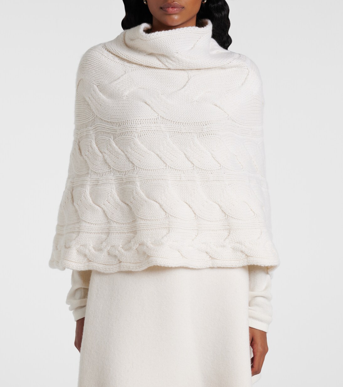 Evanna cable-knit cashmere cape | Lisa Yang
