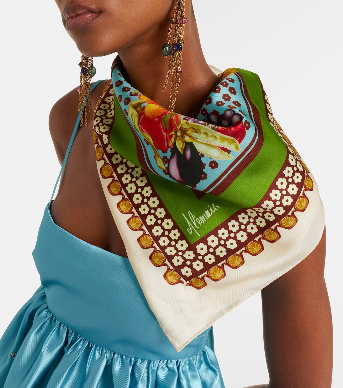 Rocco printed silk scarf | Alémais