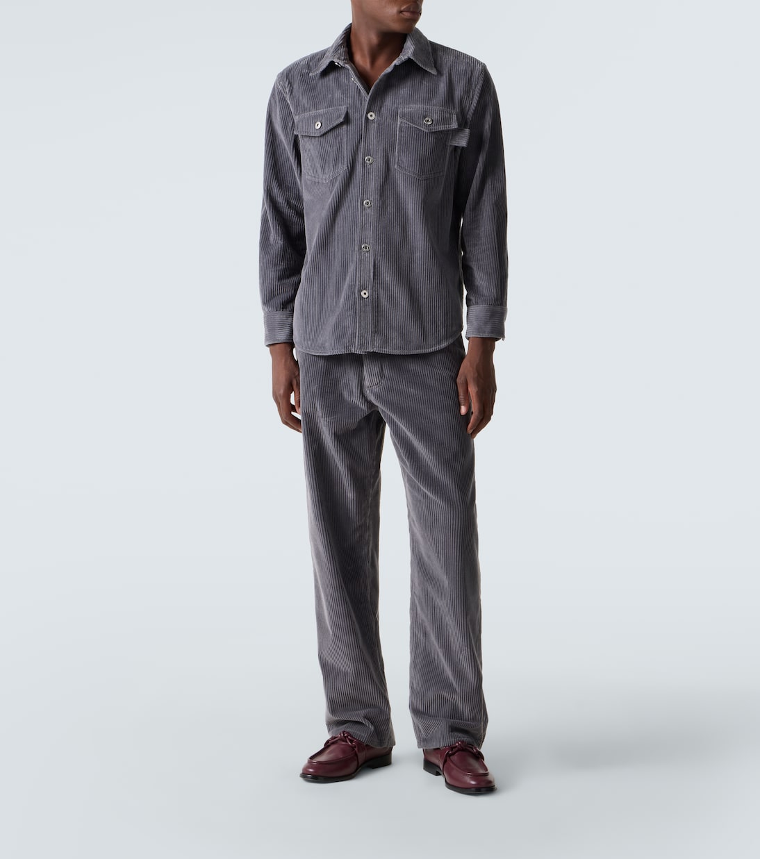 Matt cotton corduroy straight pants | Bottega Veneta