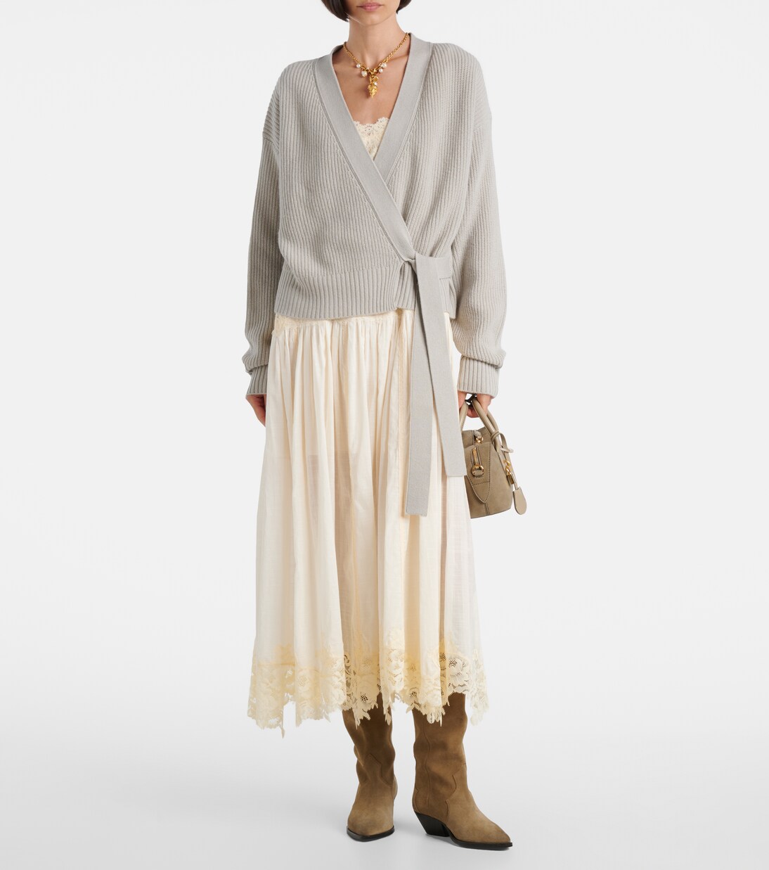 Wool and cashmere wrap cardigan | Jardin des Orangers