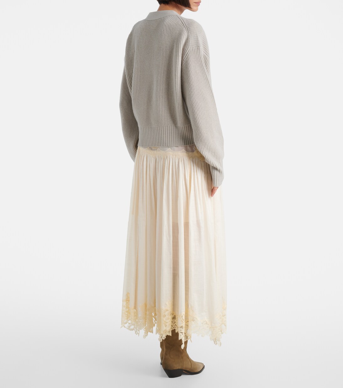 Wool and cashmere wrap cardigan | Jardin des Orangers