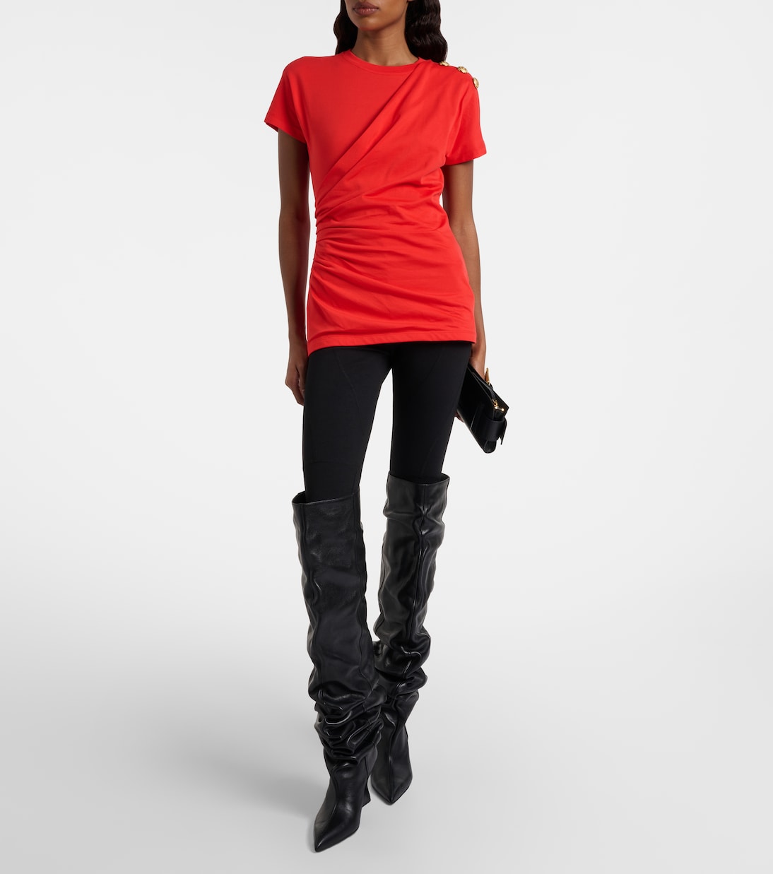 Draped cotton jersey T-shirt | Balmain