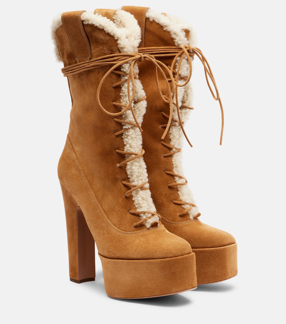 Malena 145 suede platform lace-up boots | Paris Texas