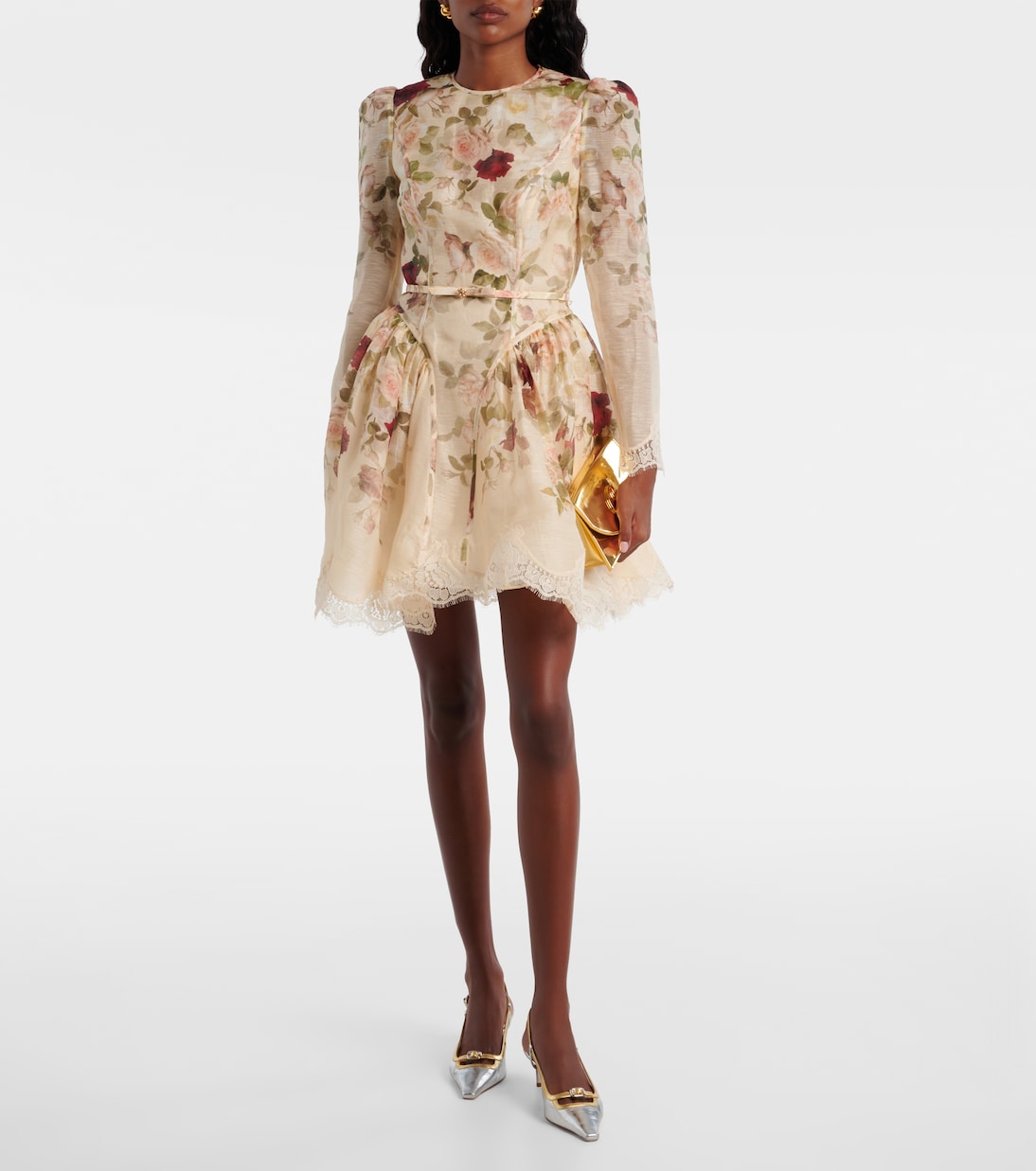 Hypnotic floral linen and silk minidress | Zimmermann