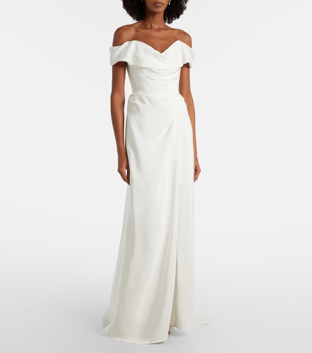 Bridal Mabel draped off-shoulder silk gown | Vivienne Westwood