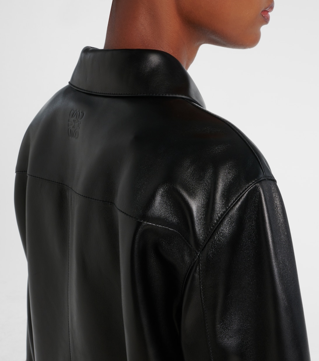 Shearling-trimmed leather jacket | Loewe