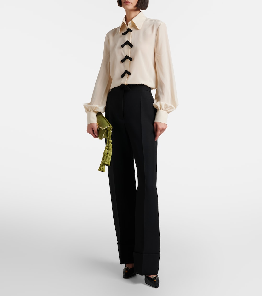 Pantalon ample en Crepe Couture | Valentino