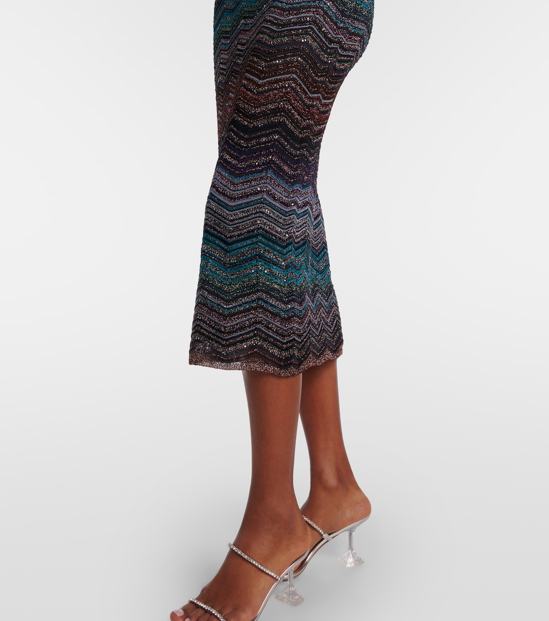 Gonna midi Zig Zag in lamé | Missoni