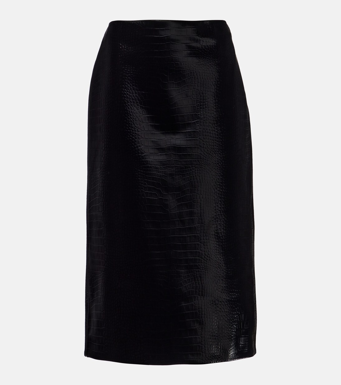 Croc-effect leather pencil skirt | Gucci