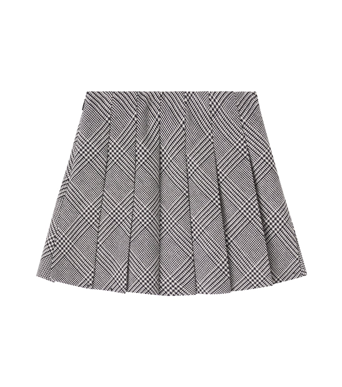 Houndstooth pleated wool-blend skirt | Self-Portrait Kids