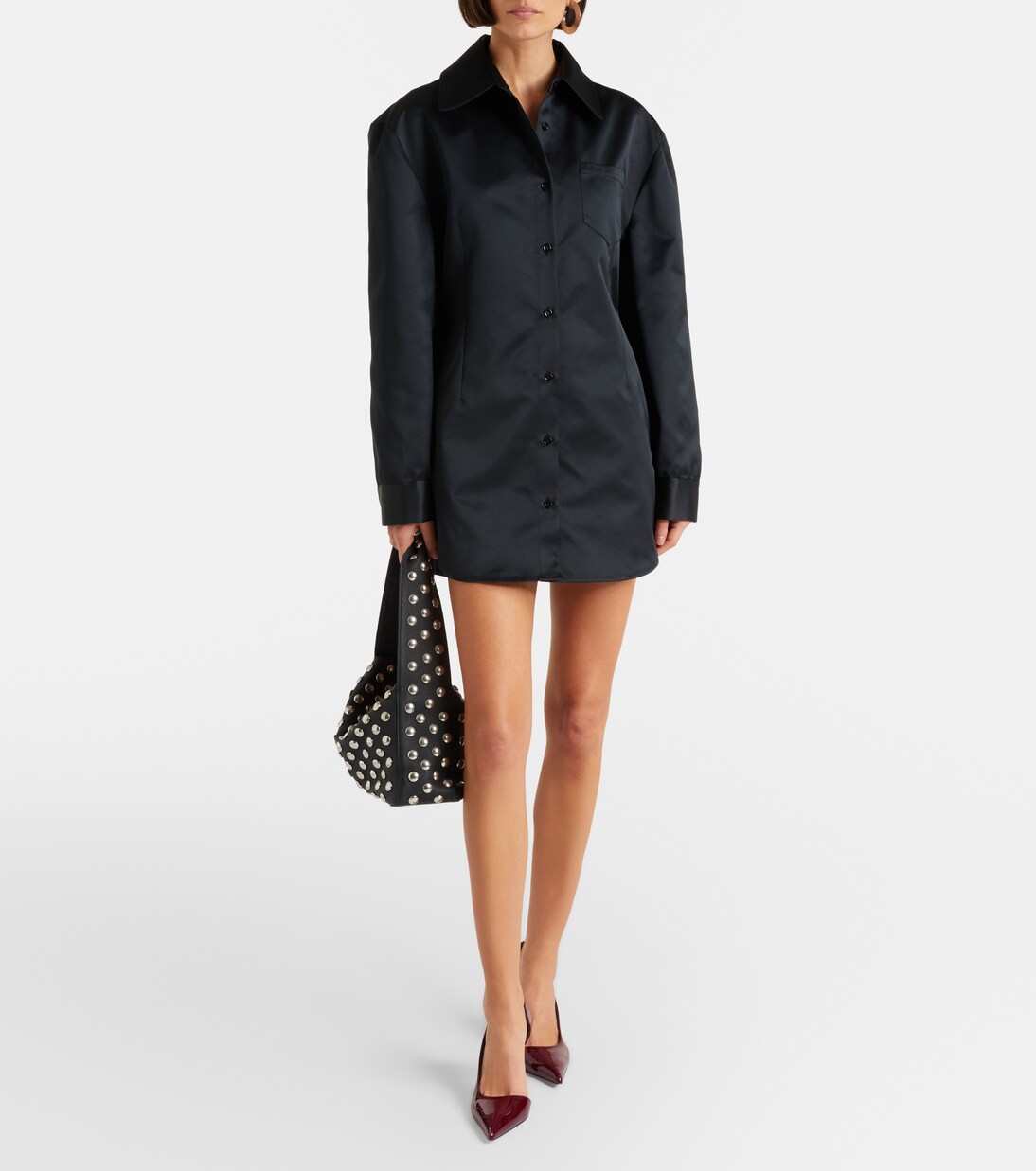 Akita satin shirt dress | The Frankie Shop
