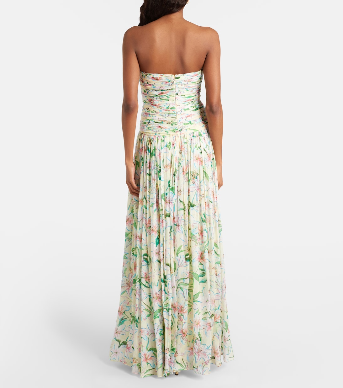 Draped floral caped gown | Là Fuori